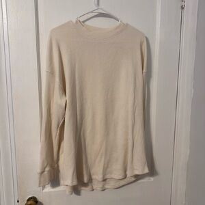 Abercrombie & Fitch Off-White Waffle Knit Top